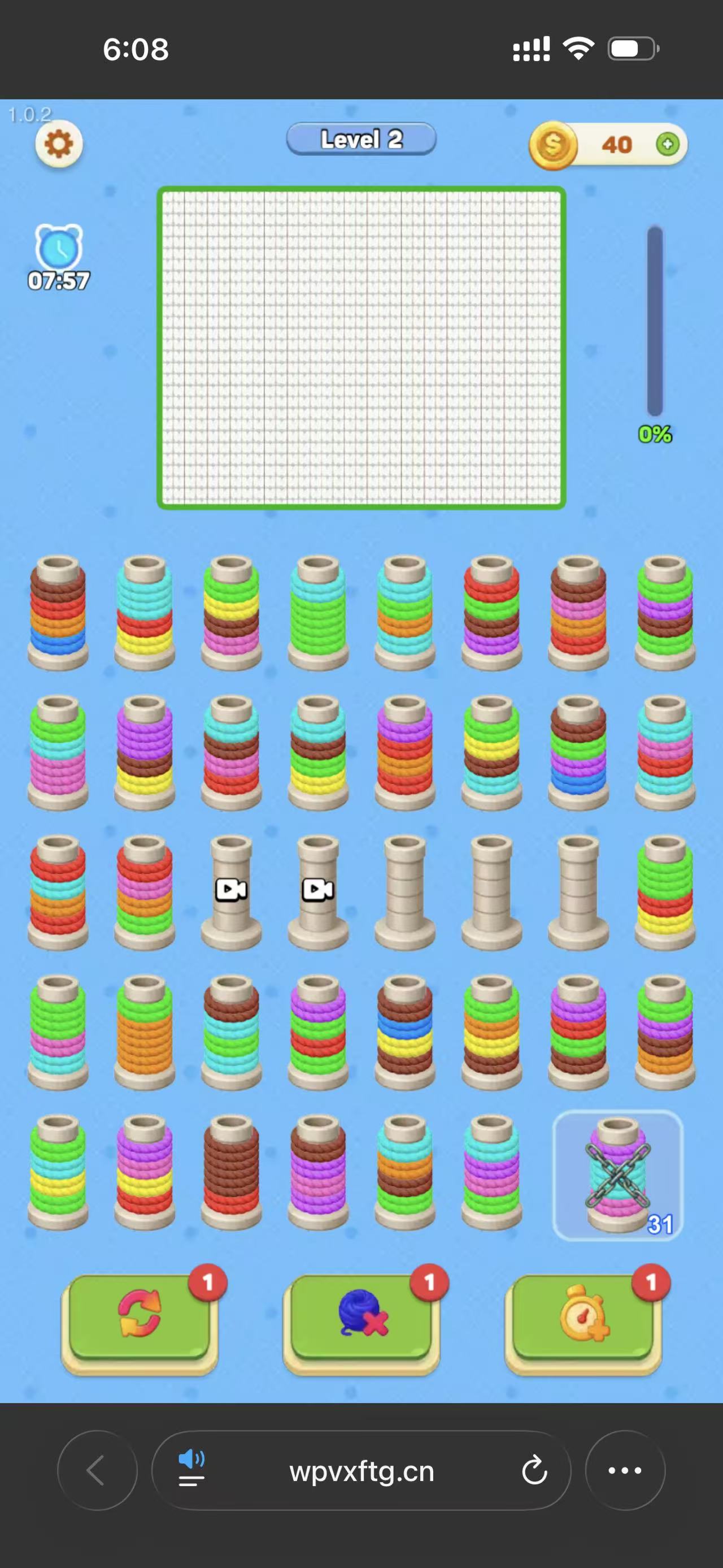 Rope Sort Puzzle level gameplay screenshot